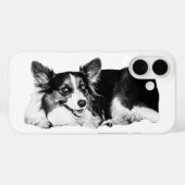 モノクロコーギ自信 Case-Mate iPhoneケース (裏面 (横))