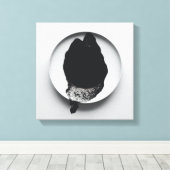 モノクロコーヒーのグラウンドテクスチャ抽象芸術アート10 キャンバスプリント (インサイチュ (ウッドフロア))