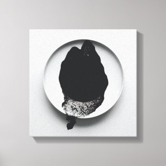 モノクロコーヒーのグラウンドテクスチャ抽象芸術アート10 キャンバスプリント (正面)