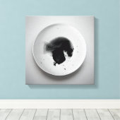 モノクロコーヒーのグラウンドテクスチャ抽象芸術アート11 キャンバスプリント (インサイチュ (ウッドフロア))