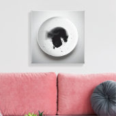 モノクロコーヒーのグラウンドテクスチャ抽象芸術アート11 キャンバスプリント (インサイチュ (リビング))