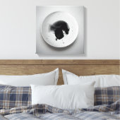 モノクロコーヒーのグラウンドテクスチャ抽象芸術アート11 キャンバスプリント (インサイチュ (寝室))