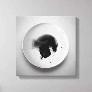 モノクロコーヒーのグラウンドテクスチャ抽象芸術アート11 キャンバスプリント