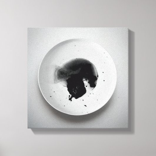 モノクロコーヒーのグラウンドテクスチャ抽象芸術アート11 キャンバスプリント (正面)