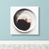 モノクロコーヒーのグラウンドテクスチャ抽象芸術アート18 キャンバスプリント (インサイチュ (ウッドフロア))