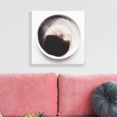 モノクロコーヒーのグラウンドテクスチャ抽象芸術アート18 キャンバスプリント (インサイチュ (リビング))