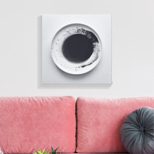 モノクロコーヒーのグラウンドテクスチャ抽象芸術アート1 キャンバスプリント (インサイチュ (リビング))