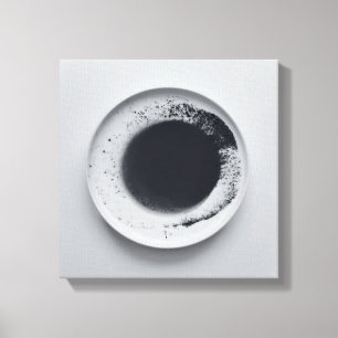 モノクロコーヒーのグラウンドテクスチャ抽象芸術アート1 キャンバスプリント