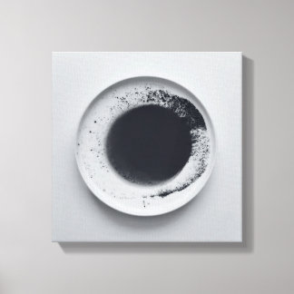 モノクロコーヒーのグラウンドテクスチャ抽象芸術アート1 キャンバスプリント