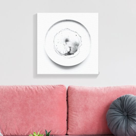 モノクロコーヒーのグラウンドテクスチャ抽象芸術アート2 キャンバスプリント (インサイチュ (リビング))