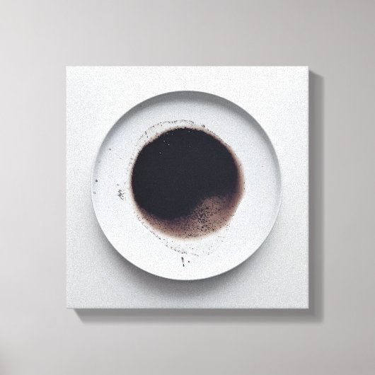 モノクロコーヒーのグラウンドテクスチャ抽象芸術アート5 キャンバスプリント (正面)