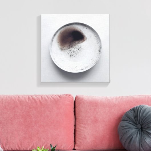 モノクロコーヒーのグラウンドテクスチャ抽象芸術第6条 キャンバスプリント (インサイチュ (リビング))