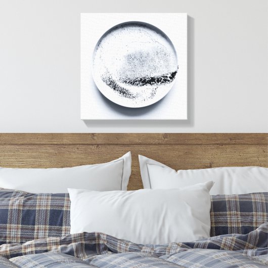 モノクロコーヒーのグラウンドテクスチャ抽象芸術第7条 キャンバスプリント (インサイチュ (寝室))