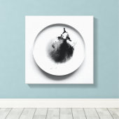 モノクロコーヒーのグラウンドテクスチャ抽象芸術13 キャンバスプリント (インサイチュ (ウッドフロア))