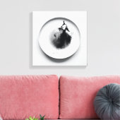 モノクロコーヒーのグラウンドテクスチャ抽象芸術13 キャンバスプリント (インサイチュ (リビング))