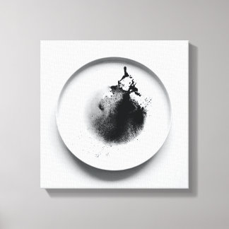 モノクロコーヒーのグラウンドテクスチャ抽象芸術13 キャンバスプリント