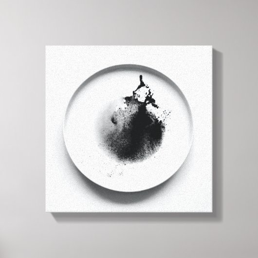 モノクロコーヒーのグラウンドテクスチャ抽象芸術13 キャンバスプリント (正面)