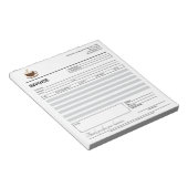 モノクロコーヒーショップの請求書/レシート ノートパッド (アングル)