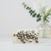 モノクロコーヒー豆のシンプルなロイヤリティのパンチカード ロイヤリティカード (スタンド正面)