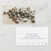 モノクロコーヒー豆のシンプルなロイヤリティのパンチカード ロイヤリティカード (正面/裏面)