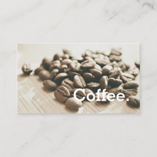 モノクロコーヒー豆のシンプルなロイヤリティのパンチカード ロイヤリティカード (正面)