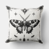 モノクロゴシック蛾 クッション (正面)