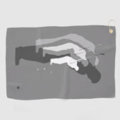 モノクロゴルファーのタオル「インザスイング」 ゴルフタオル (横)