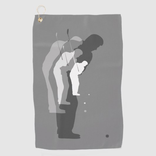 モノクロゴルファーのタオル「インザスイング」 ゴルフタオル (正面)