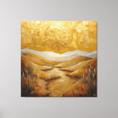 モノクロゴールデン抽象芸術の風景（日あり） キャンバスプリント (正面)
