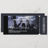 モノクロサプライズコンサートチケットギフト 招待状 (正面/裏面)