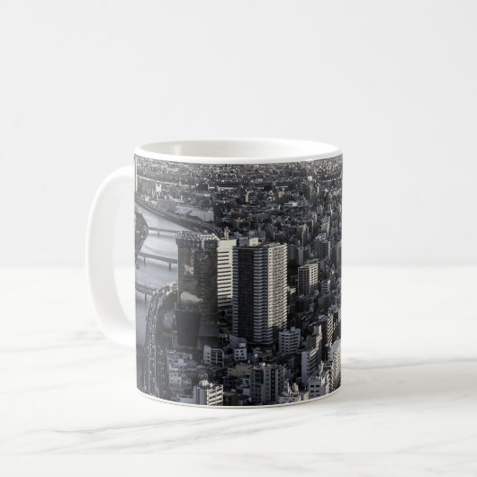 モノクロシティの雰囲気 コーヒーマグカップ (正面左)
