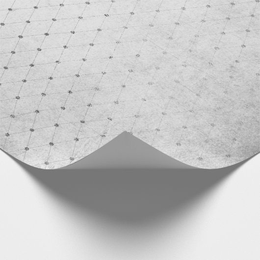 モノクロシルバードットネットグレーダイヤモンドオールド ラッピングペーパー (角)