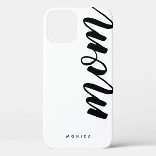 モノクロシンプルモム iPhone 12ケース