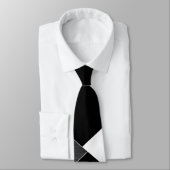 モノクロジオメトリグリッド白黒グレー ネクタイ (タイ)