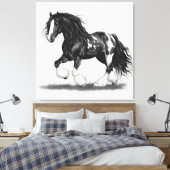 モノクロジプシーヴァンナーホース キャンバスプリント (インサイチュ (寝室))