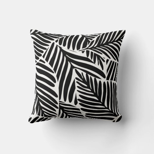 モノクロジャングル幾何学的シームレスパターン クッション (裏面)