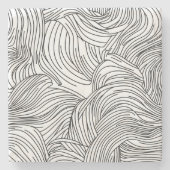 モノクロスカンジナビア波パターン石コースター ストーンコースター (正面)