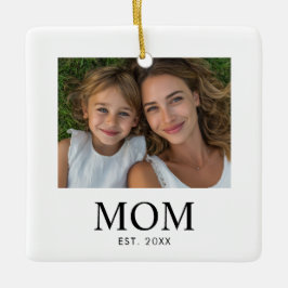 モノクロスクリプトフォト「Mom Established」 セラミックオーナメント