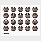 モノクロスクリプトルゴ写真メイクサンクスカード ラウンドシール (シート)