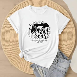 モノクロスクリプト ママベアプロテクターアート Tシャツ