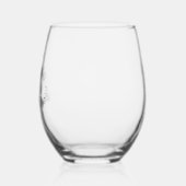 モノクロスケッチミニマルデイジー花嫁 ステムなしワイングラス (左)