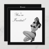 モノクロスタイルのピンナップガール20 招待状 (正面/裏面)