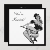 モノクロスタイルのピンナップガール 5 招待状 (正面/裏面)