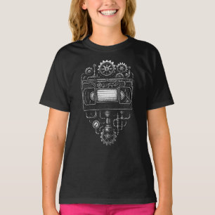 モノクロスチームパンクVHSビデオテープ Tシャツ