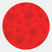 モノクロステッカーシール(赤) ラウンドシール (正面)