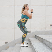 モノクロストライプのサーキュラ レギンス