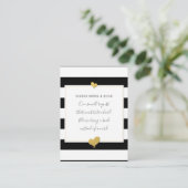 モノクロストライプのベイビーシャワーブックのリクエスト エンクロージャーカード (スタンド正面)