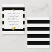 モノクロストライプのベイビーシャワーブックのリクエスト エンクロージャーカード (正面/裏面)