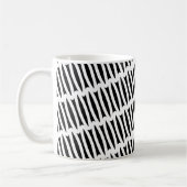 モノクロストライプのホワイトとブラック コーヒーマグカップ (左)