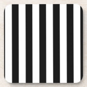 モノクロストライプのモダンでおしゃれなストライプパターン コースター (正面)